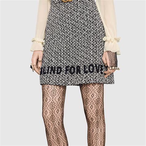 gucci embroidered tweed skirt|gucci skirts.